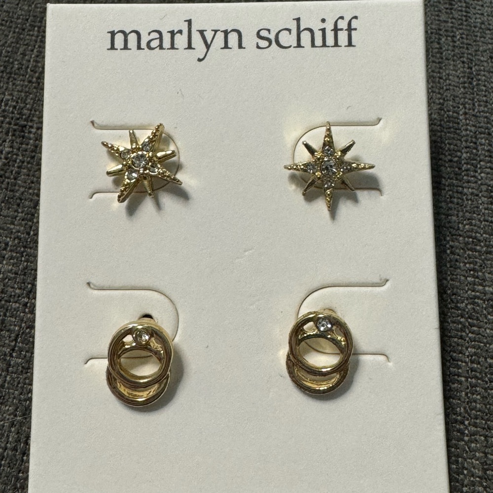 Marlyn Schiff gold set stud Earrings